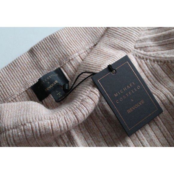 Revolve x Michael Costello Kalina Sweater Oatmeal Size Large Off the Shoulders - Picture 5 of 5